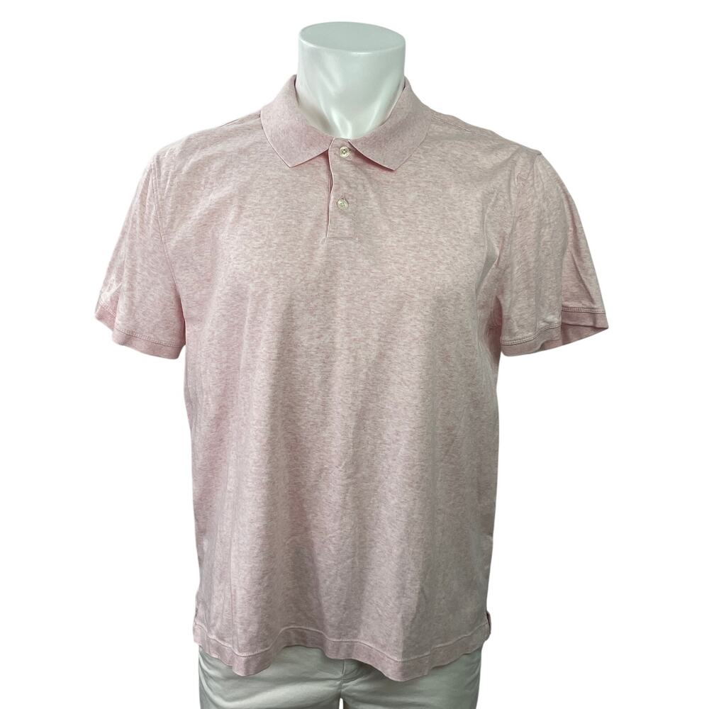 Banana Republic Men's Pink Luxe Touch Performance Short Sleeve Polo Shirt Sz L